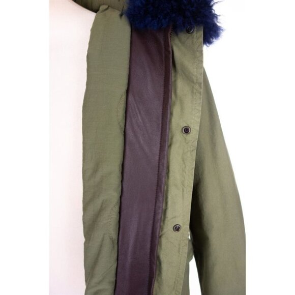 MR & MRS ITALY New Army Parka Quilt Alpaca Fur Mens S Blue France - Picture 6 of 12